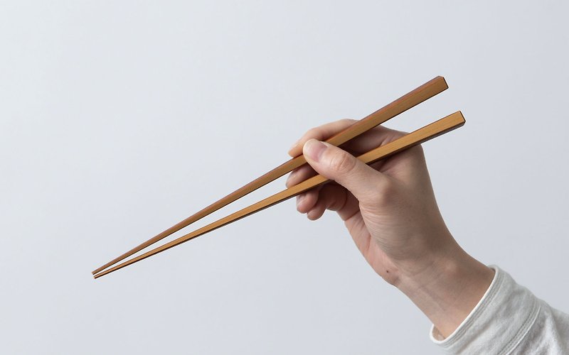 Bamboo chopsticks Shiratake wiping lacquer 24cm - ตะเกียบ - ไม้ สีนำ้ตาล