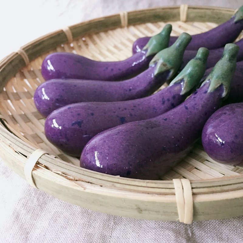 Goody Bag-Lady's Purple Handmade Pottery Chopsticks Pen Holder Decoration Dark Purple (M) - Chopsticks - Pottery Multicolor