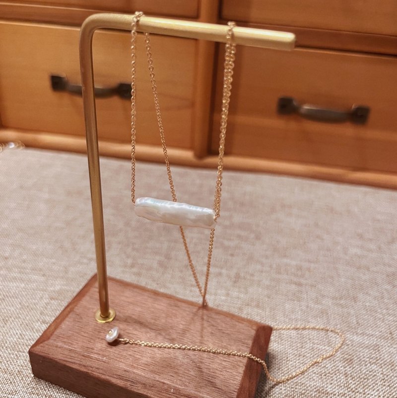 Rococo Pearl Necklace | 可調整長形巴洛克珍珠頸鍊 | 14KGF - 項鍊 - 珍珠 金色