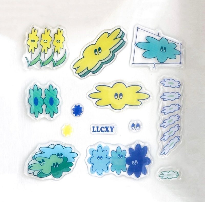 LLCXY Stickers Shiny Epoxy Stickers