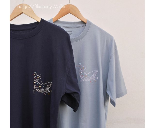 よ*マ様 45R クジラと花のプリント 半袖Tシャツ グレー 2つ星　サイズM よ*マ様 45R クジラと花のプリント 半袖Tシャツ グレー 2つ星