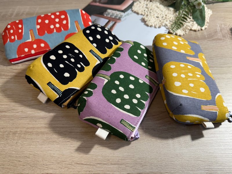 【現貨】森菇之野手作拉鍊小包/零錢包/收納袋 - 化妝包/收納袋 - 棉．麻 