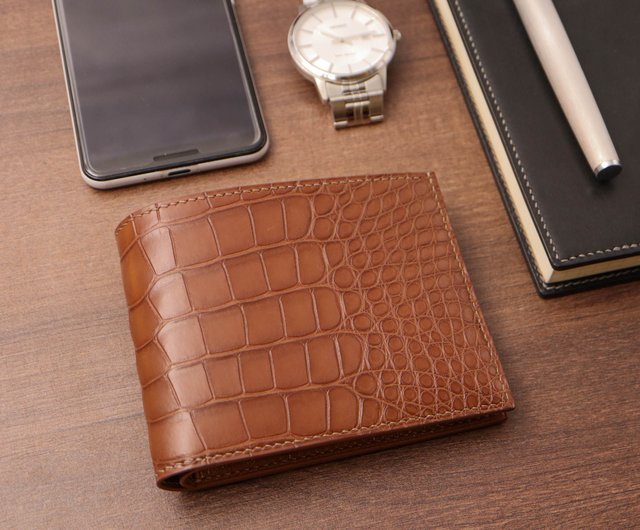 Long clip-Himalaya crocodile leather - Shop DK.leathercraft Wallets - Pinkoi