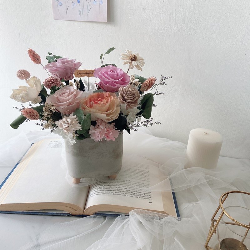 永生花盆花 春日樂章 - 乾燥花/永生花 - 植物．花 多色