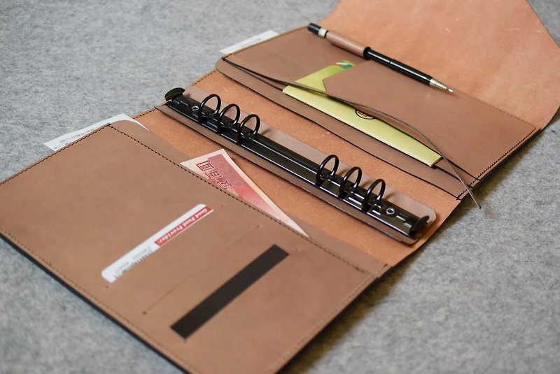 Curved Bronze cover loose-leaf notebook//2023 - สมุดบันทึก/สมุดปฏิทิน - หนังแท้ 