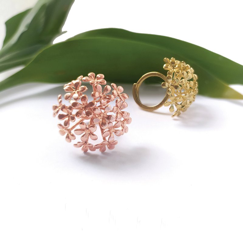 Flower Ring, Adjustable Ring - 戒指 - 其他金屬 