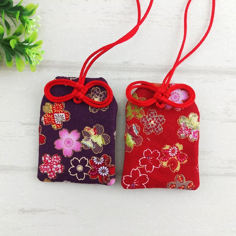 [Optional cloth] and wind series. Royal Guardian Peace Bag (can be increased by 40 embroidery name) - Omamori - Cotton & Hemp Red
