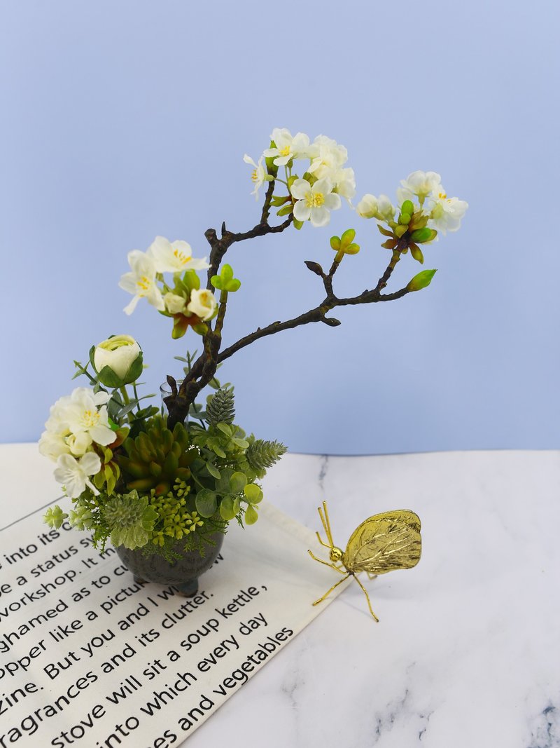 梨花日式陶盆香氛花禮/入厝禮/開幕/喬遷/送禮/植栽 - 盆栽/植栽 - 其他材質 綠色