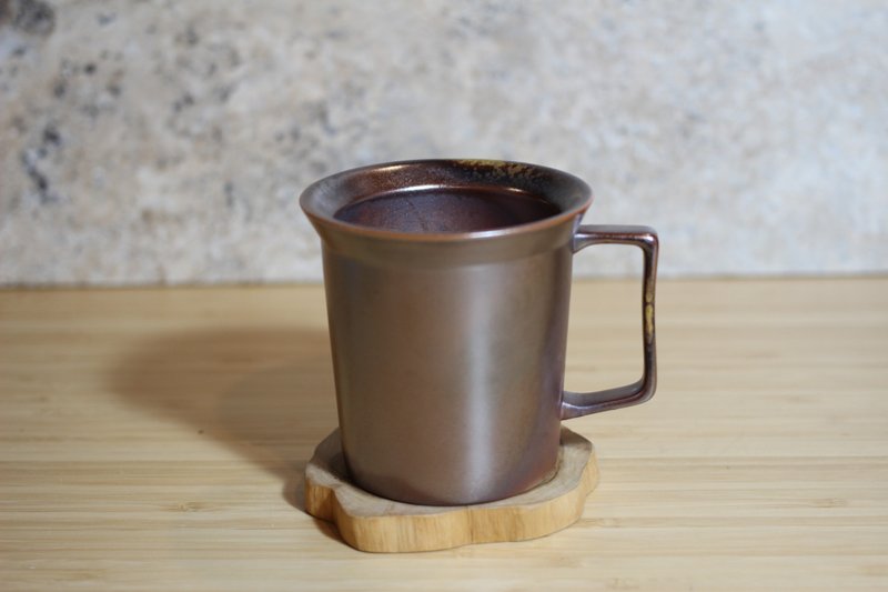 【送禮好物】240ml 柴燒古銅金 方韻杯 咖啡杯 台灣鶯歌製 - 咖啡杯/馬克杯 - 瓷 
