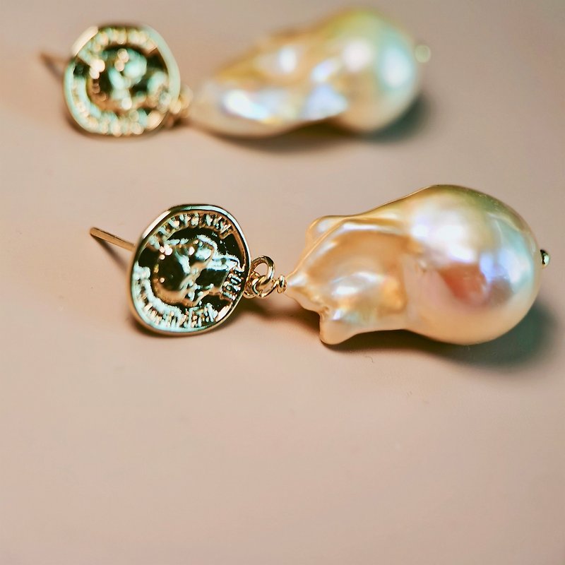18K Gold Natural Colorful Baroque Pearl Earrings │ Hypoallergenic 925 Silver Needle │ Niche Design Personality - Earrings & Clip-ons - Pearl 