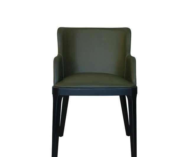 Dark green 2025 leather dining chairs