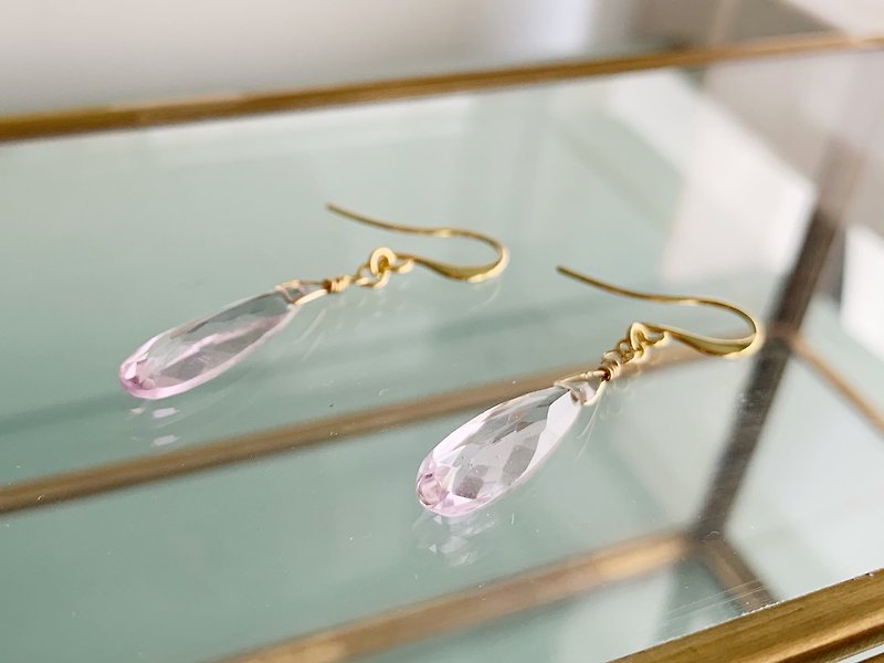 [February birthstone] Pink amethyst elegant earrings / Clip-On