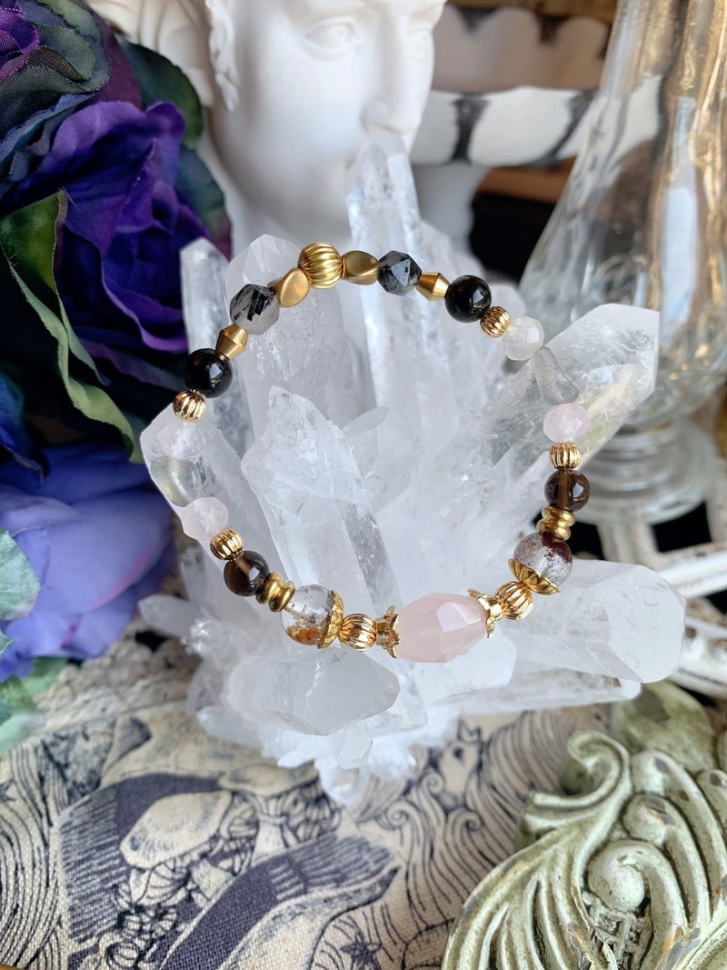 -刪拾-天然水晶手鏈/黃銅手鍊 - 手鍊/手環 - 水晶 多色