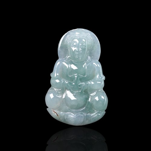 瓔珞珠寶盒 E.L.Jewelry Box 冰種飄綠翡翠觀音菩薩項鍊 | 天然緬甸玉A貨翡翠 | 送禮