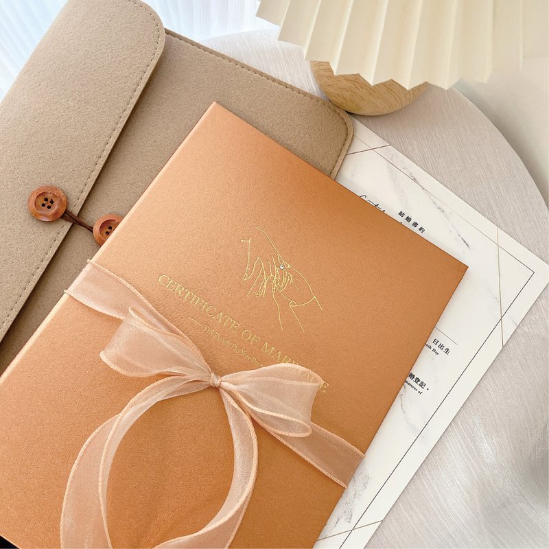 燙金結婚書約套組│戶政事務所可用│珠光楓葉橘│結婚書約 - 結婚書約 - 紙 