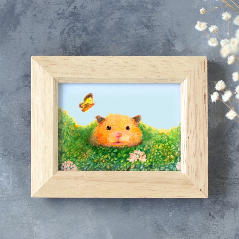 Clover field toy [Original reproduction] With a wooden frame that can be hung on the wall