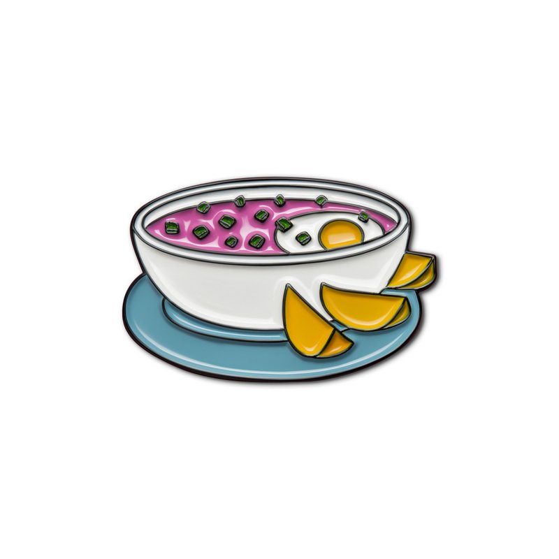 Enamel Pin Cold Pink Soup - 徽章/別針 - 琺瑯 粉紅色