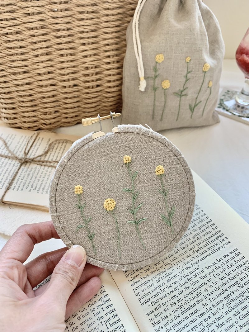 After 9 o'clock play handmade | Embroidery drawstring bag creation class - Knitting / Felted Wool / Cloth - Cotton & Hemp 