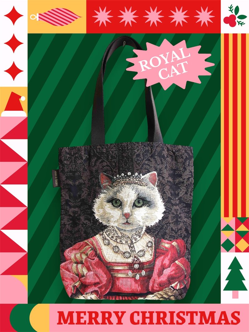 European Royal Jacquard Tote Bag Limited Edition 1 Cat Duchess Noble and Mysterious - Messenger Bags & Sling Bags - Cotton & Hemp 