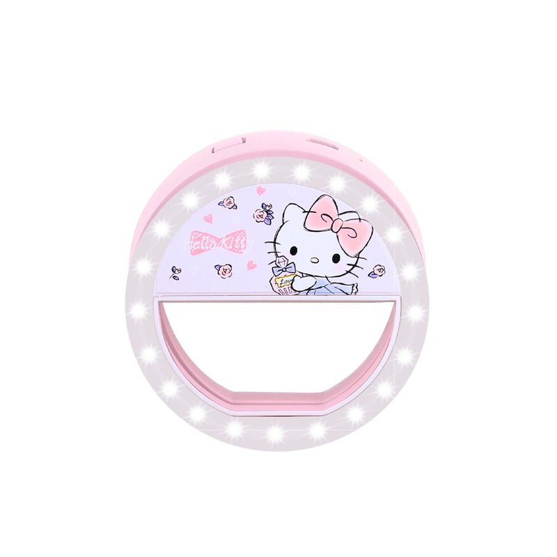 Portable Clip-On Selfie Circle Light - Hello Kitty - Phone Accessories - Plastic Pink