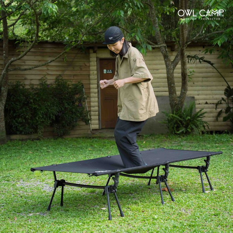 【OWL CAMP】行軍床PRO - 露營用品 - 尼龍 黑色