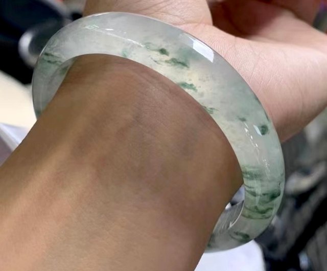 氷種天然翡翠ミャンマー産翡翠ブレスレット・氷種フローティング