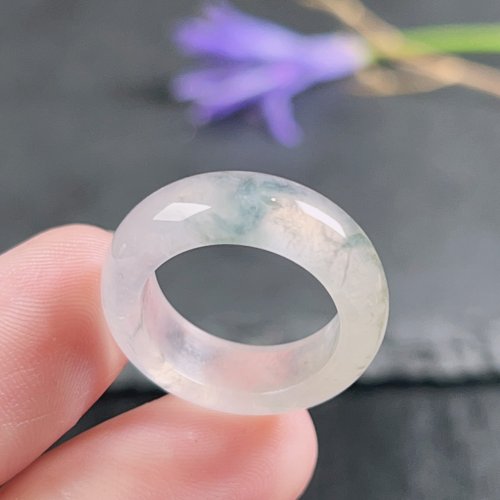 瓔珞珠寶盒 E.L.Jewelry Box 【求‧緣】冰種飄花翡翠戒指戒圈|國際9.5圍|天然緬甸玉翡翠|送禮