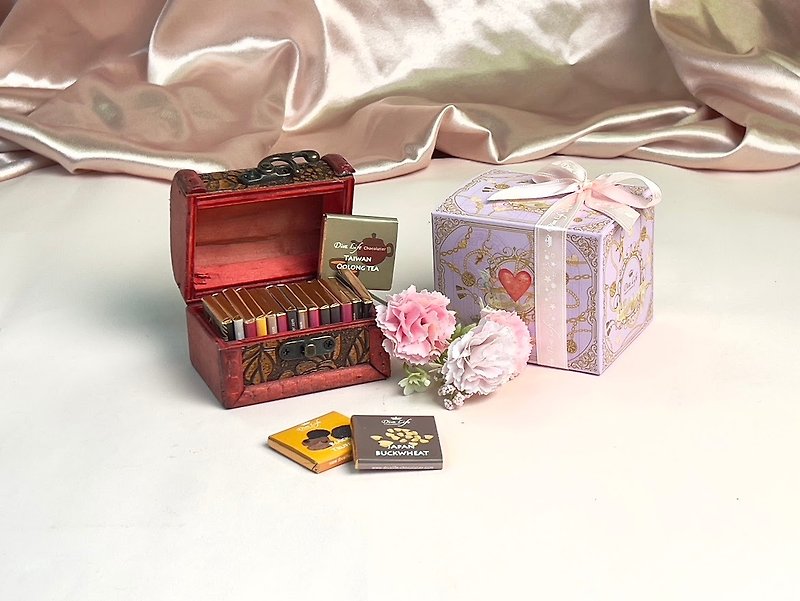 [Diva Life] 15-piece mini jewelry gift box imported from Belgium (2024 Golden Pledge of Love) - Chocolate - Wood Pink