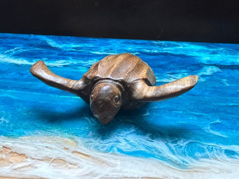久久海龜 | 請和我一起守護海洋長長久久 - 公仔模型 - 木頭 咖啡色