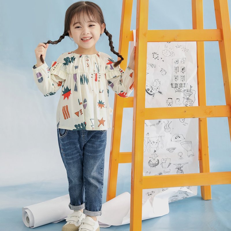 BIR Children's Wear | Artistic hand-painted dress/top - Skirts - Cotton & Hemp Multicolor