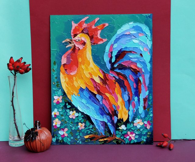 Colorful Rooster Wall Art