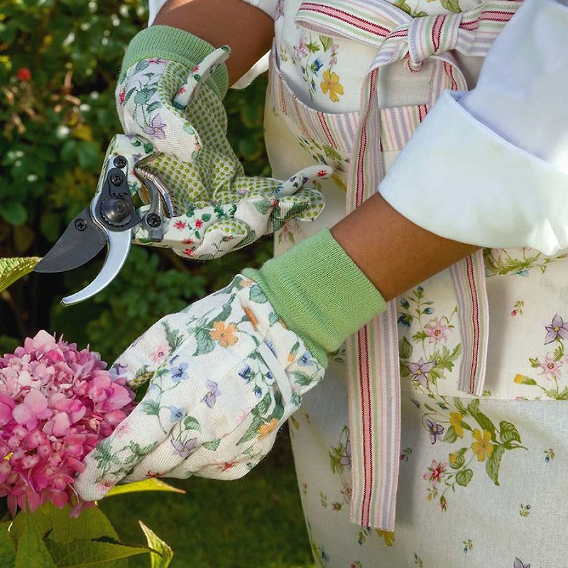 Danish GreenGate Karolina white gardening tool set 2 pieces/garden gloves - ตกแต่งต้นไม้ - วัสดุอื่นๆ หลากหลายสี