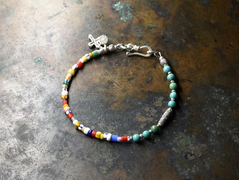 Christmas beads and round turquoise, Karen Silver colorful breath