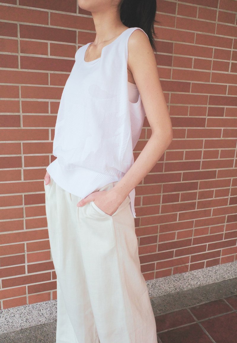 UUIN _ Cream melt tank top - Women's Tops - Cotton & Hemp White