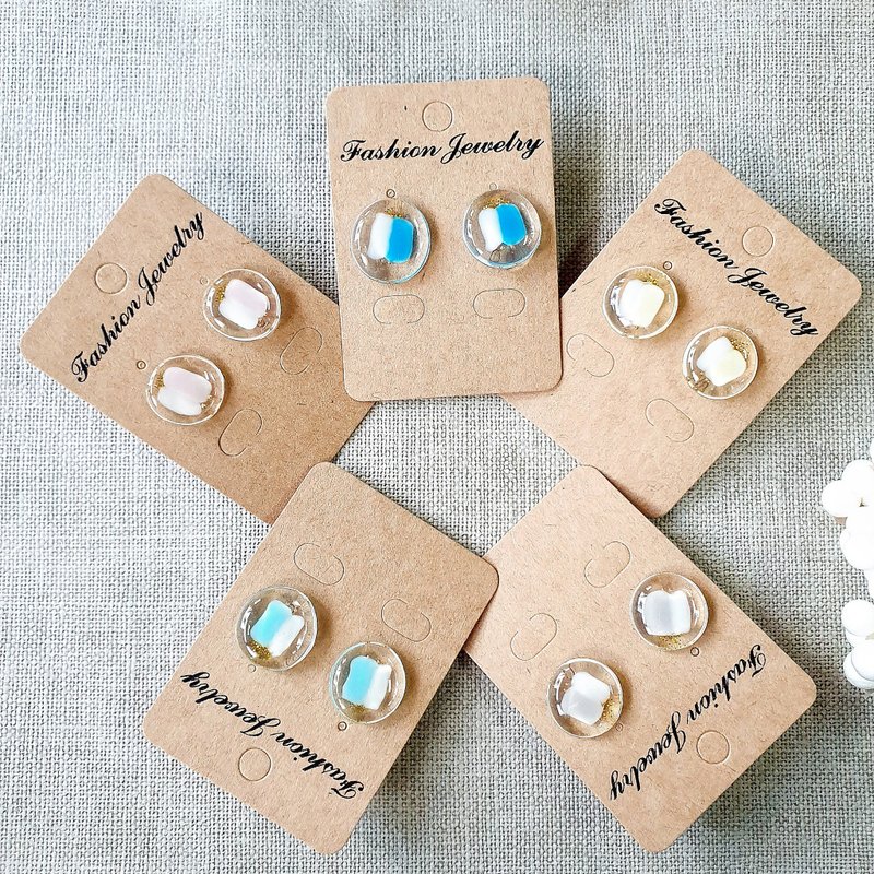 316 medical steel earrings ear pin Clip-On Japanese Nordic style simple girl gift - Earrings & Clip-ons - Resin Multicolor
