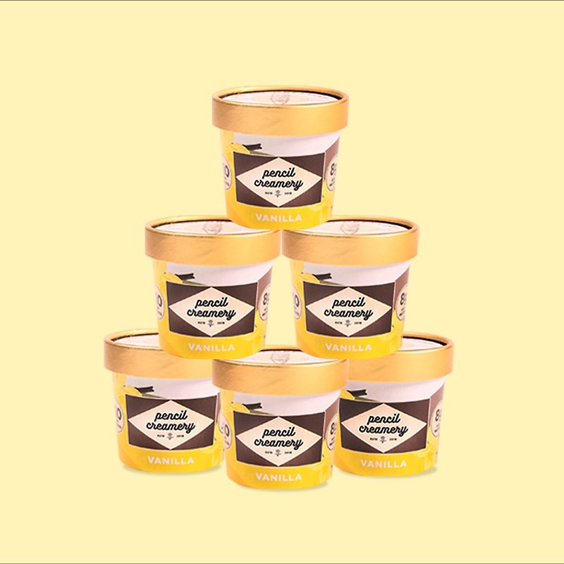 PENCIL CREAMERY - Super popular No.1 vanilla protein ice cream 6 entries - ไอศครีม - กระดาษ สีใส