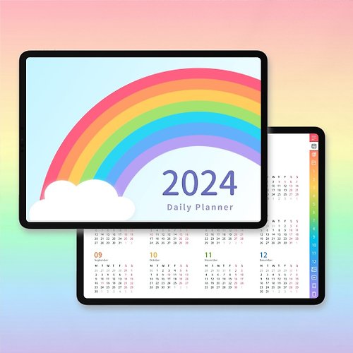 原來可以這樣做 2024日計畫電子手帳【彩虹色】【贈貼紙】| iPad