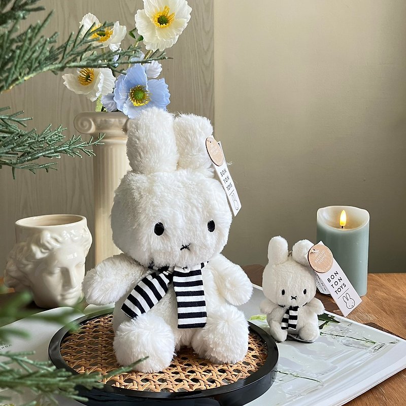 BON TON TOYS Miffy stuffed doll-scarf rabbit 23/33cm - Stuffed Dolls & Figurines - Polyester White