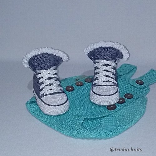 trisha.knits 新生兒針織短靴運動鞋 Knitted booties sneakers for newborns
