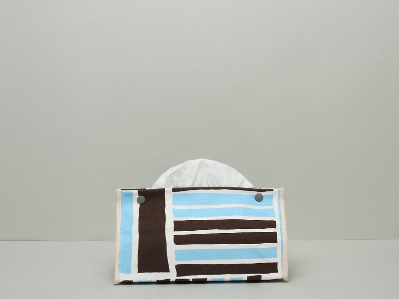 Sold out _ paper cover / iron house / coffee blue - กล่องเก็บของ - ผ้าฝ้าย/ผ้าลินิน สีนำ้ตาล