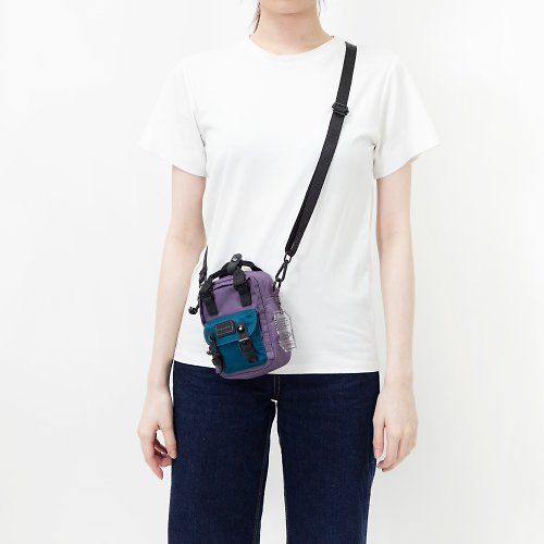 DOUGHNUT - 來自香港的包包設計品牌 【 DOUGHNUT 】馬卡龍 GS 6.5吋側背小包 防潑水 / 紫羅蘭X深鴨綠