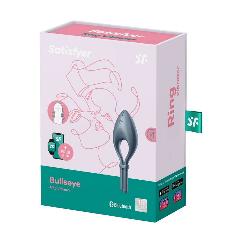 德國Satisfyer Bullseye 智能可調節男士精力環 (深灰藍) - 情趣用品 - 矽膠 