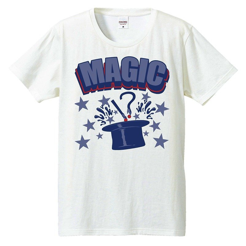 Tシャツ / MAGIC - 男 T 恤 - 棉．麻 白色