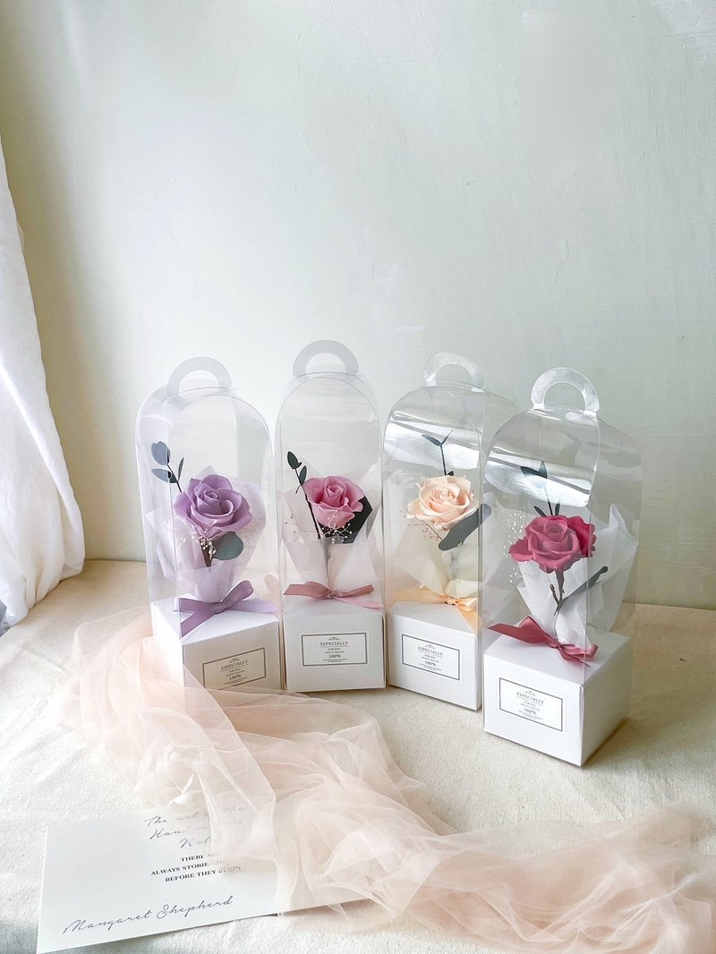 [Eternal Rose Small Suitcase] Chinese Valentine’s Day Textured Gifts 4 Colors Available Valentine’s Day Flowers Valentine’s Day Gifts - ช่อดอกไม้แห้ง - พืช/ดอกไม้ 