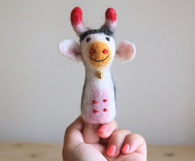 羊毛フェルトの指人形 ファンタジーカウ - ショップ Ganapati Crafts