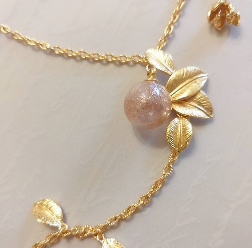 Tera Jewelry 簇 * 手工金沙 粉色 夜光 琉璃 精油項鍊 香氛 輕珠寶
