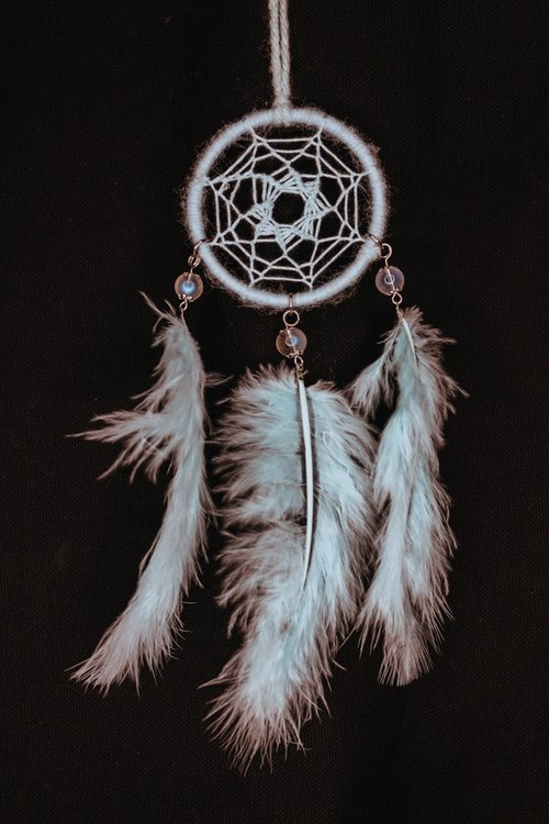 Mr.SkullyPop 純手工捕夢網 Handmade Dreamcatcher-【單色星-淡藍】