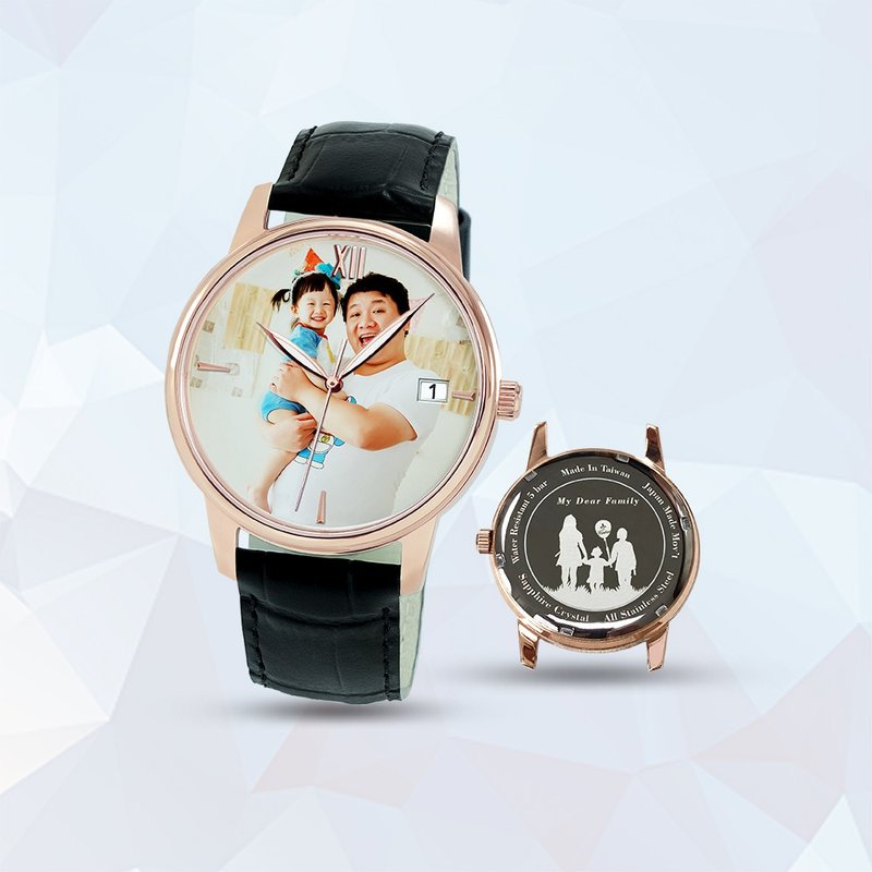 【手錶客製】41 mm 8207MRG 玫瑰金色 (錶面+底蓋設計訂製) - 男錶/中性錶 - 不鏽鋼 