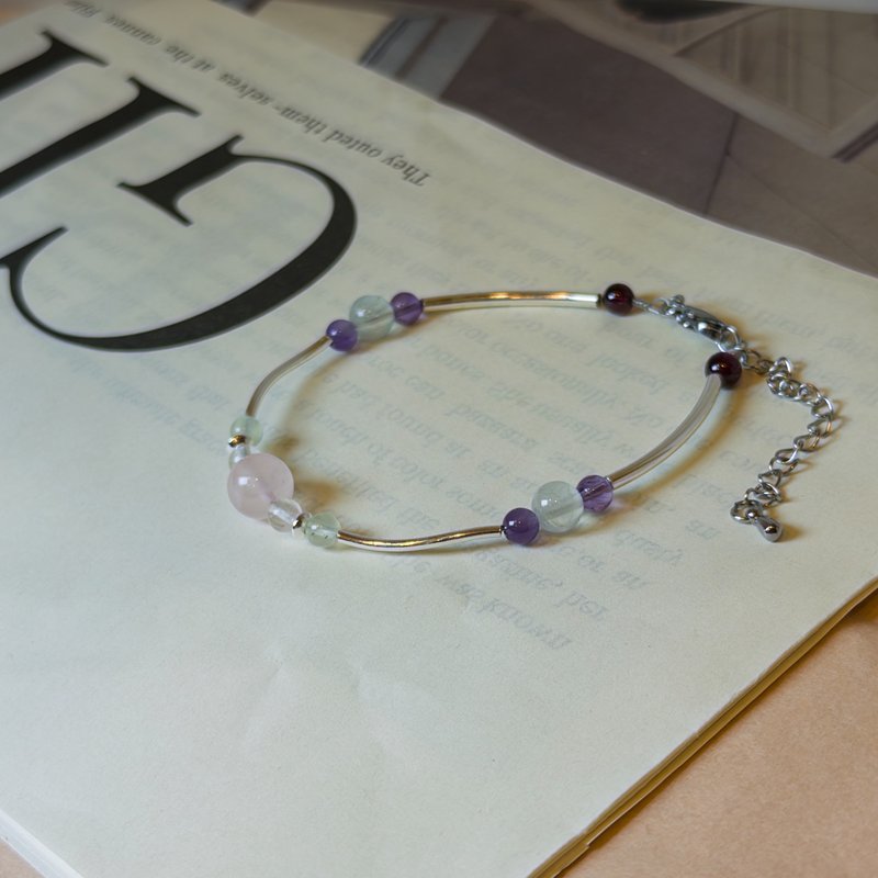 柔光之境 溫柔桃花×療癒平衡×清透防護能量 - 手鍊/手環 - 水晶 