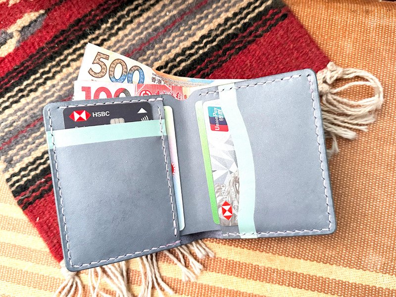 橫直咭位小型銀包 好好縫 皮革DIY材料包 對摺錢包 禮物 實用 - 皮件/皮革 - 真皮 多色